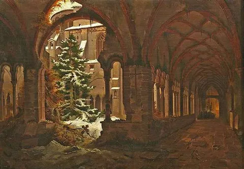 Karl Eduard Biermann, Cloister of an Old Monastery in Winter