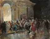 Eugenio Lucas Villaamil, Arriving at the Theatre on a Night of a Masqued Ball