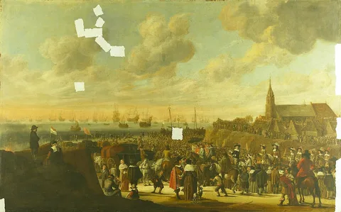 Cornelis Beelt, The departure of King Charles II of England from Scheveningen, 2 June 1660