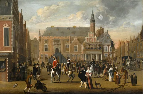 Cornelis Beelt, The Grote Markt, Haarlem at the announcement of the Treaty of Munster, 1648
