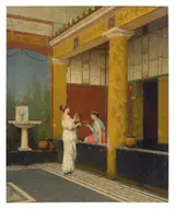 Luigi Bazzani, A Pompeiian Courtyard