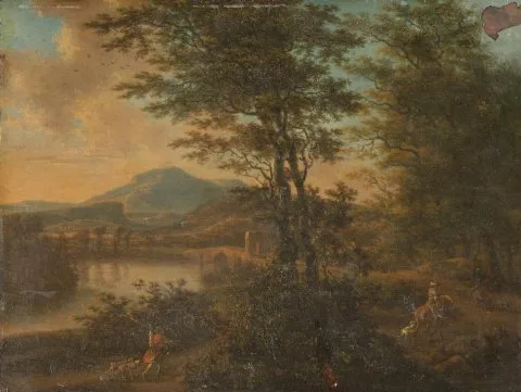 Willem de Heusch, Italian Landscape at Sunset