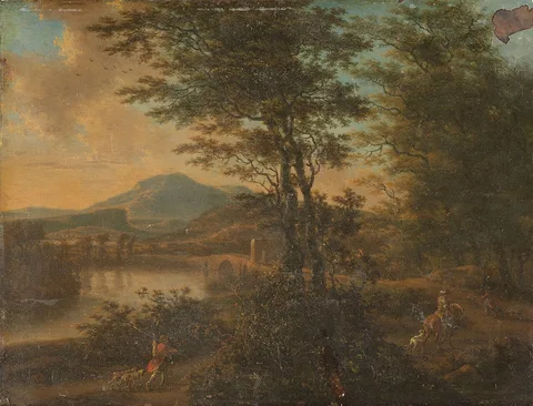 Willem de Heusch, Italian landscape at sunset