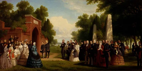 Thomas Prichard Rossiter, Visit of the Prince of Wales, President Buchanan, and Dignitaries to the Tomb of Washington at Mount Vernon, October 1860