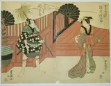 Utagawa Toyokuni II, The Kabuki Actors Seki Sanjuro as Tomohei and the Servant of Isogai