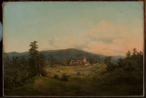 Feliks Brzozowski, Mountain landscape with church and monastery
