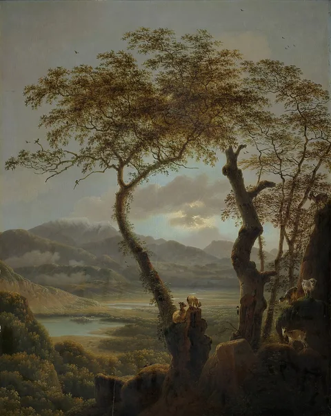 Joseph August Knip, Italian landscape with goats