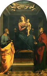 Albertino Piazza, Madonna and Child Enthroned with Saints