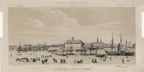 Paul Lauters, Zicht op de twee dokken te Antwerpen