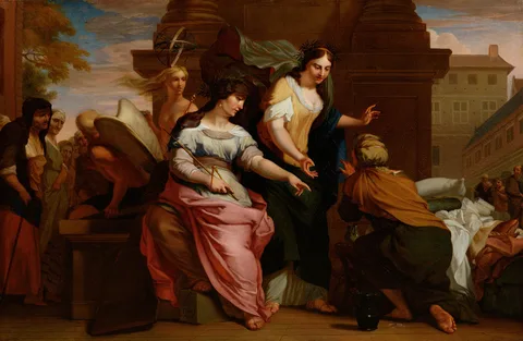 Barend Graat, Allegory of the entrance of Men & Women into the Amsterdam Old Folks' Home