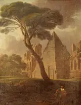 Pietro Bianchi, The Pyramid of Cestius with a Figure resting by a Stout Pine