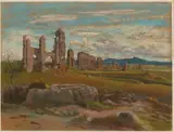 Félix-Hippolyte Lanoüe, The Aqua Claudia in the Roman Campagna
