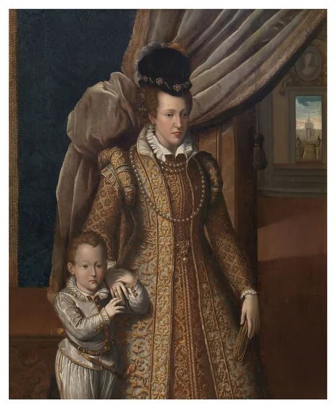 Giovanni Bizzelli, Portrait of Joanna of Austria with her son Philip