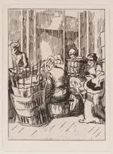 Therese Lessore, Men and Women with Baskets - Thérèse Lessore