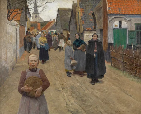 Frans van Leemputten, The Distribution of Bread in the Village