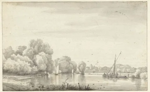 Jacob Esselens, Rivier tussen bomen en weiden