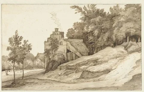 Jacob Esselens, Boerderij met trapgevel aan de rand van een bos