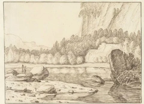 Jacob Esselens, Meer in rotsachtig landschap