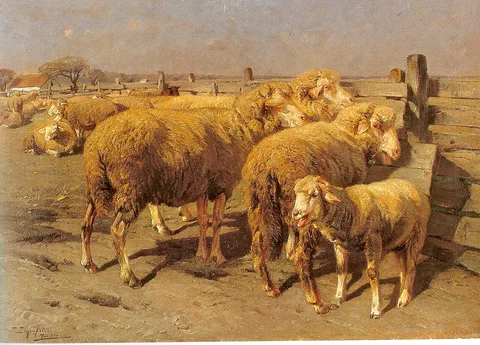 Friedrich Eckenfelder, Sheep in the Pen