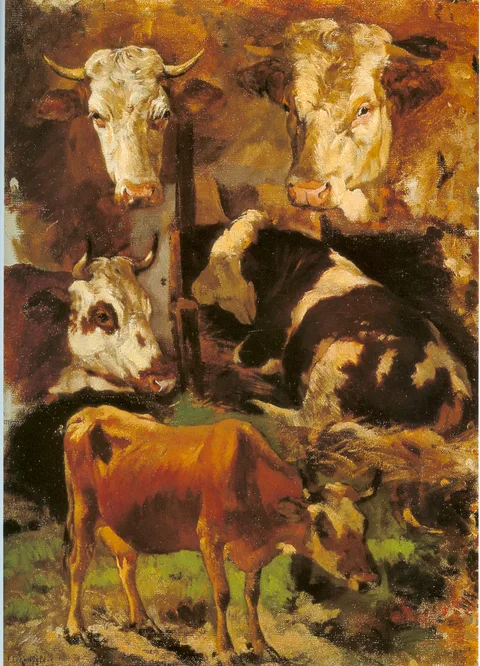 Friedrich Eckenfelder, Cows, study