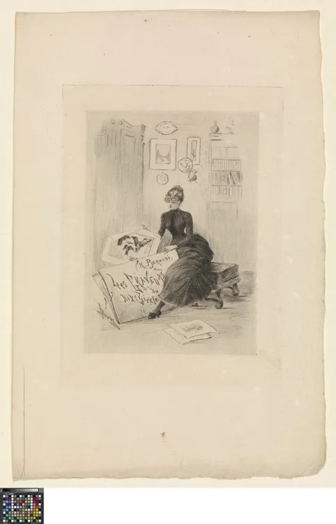Henri Boutet, Woman Taking Print out of a Portfolio