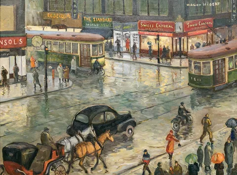 Adrien Hébert, Corner Peel and Sainte-Catherine