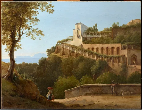 Pierre-Athanase Chauvin, A Convent Near Naples, with a View of Capri