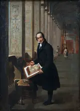 Joseph-François Ducq, The engraver Joseph de Meulemeester at work in the lodges of Raphael in the Vatican