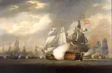Robert Cleveley, The 'Victory' Raking the Spanish 'Salvador del Mundo' at the Battle of Cape St Vincent, 14 February, 1797
