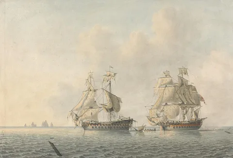 Robert Cleveley, An English Man-of-War Taking Possession of a Ship