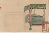 François Hippolyte Lalaisse, Sketch of a Canopy Bed