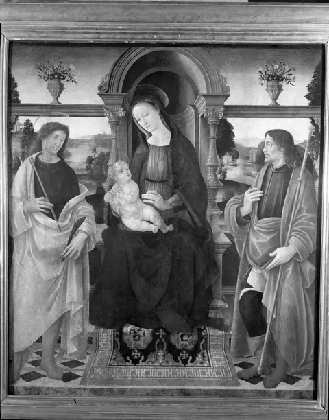 Vincenzo Frediani, Virgin and Child enthroned with Sts. Sebastian and Roch