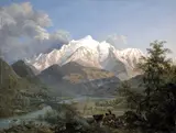 Pierre-Louis De La Rive, View of the Mont-Blanc from Sallanches at dusk