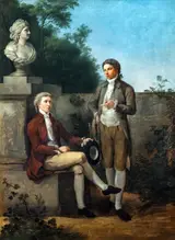 Teodoro Matteini, Portrait of two gentlemen in a landscape