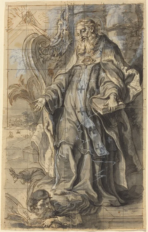 Gottfried Bernhard Göz, Saint Ambrose Suppressing Heresy