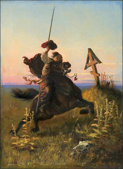 Alfons Dunin-Borkowski, Cossack in the steppe