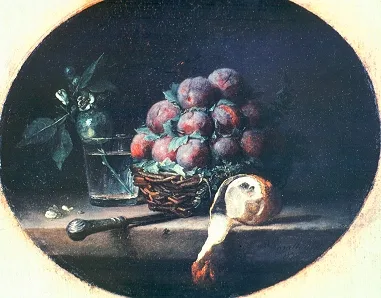Anne Vallayer-Coster, Still Life with Plums and a Lemon