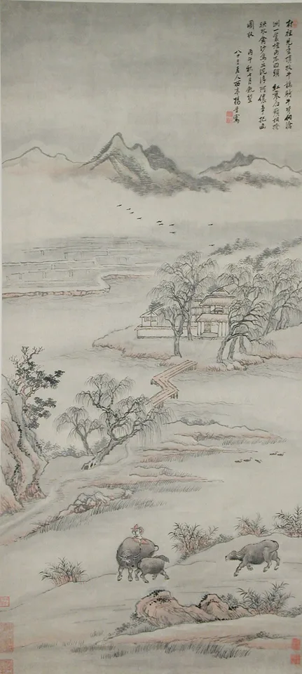 Yang Jin, Landscape with Figures