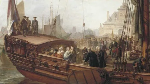 Jacob Spoel, The Welcome by the Mayor of Rotterdam of William IV, Prince of Orange and his Consort Anna of Great Britain