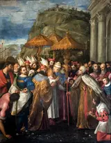 Gerolamo Gambarato, The Pope arrives on Venetian ships in Ancona
