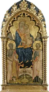 Rossello di Jacopo Franchi, Virgin and Child with SS. John the Baptist, James, Andrew and (?) Anthony Abbot