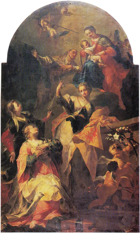 Pietro Scalvini, Altarpiece with Madonna and child and saints