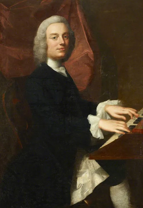 William Verelst, Portrait of an Unidentified Man Playing a Spinet (formerly called 'Thomas Arne')