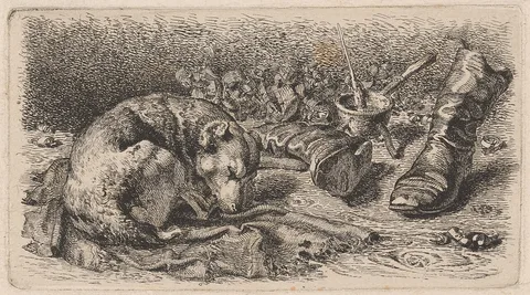 Sixtus Armin Thon, Dog Asleep Beside a Pair of Boots