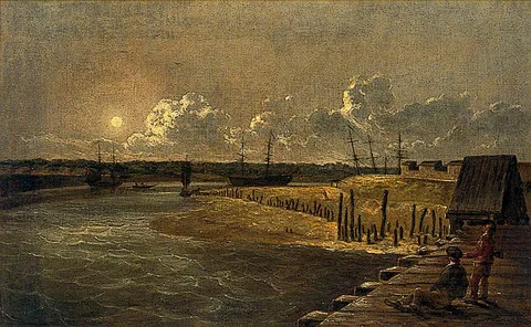 Robert Ladbrooke, Yarmouth Harbour, Moonlight