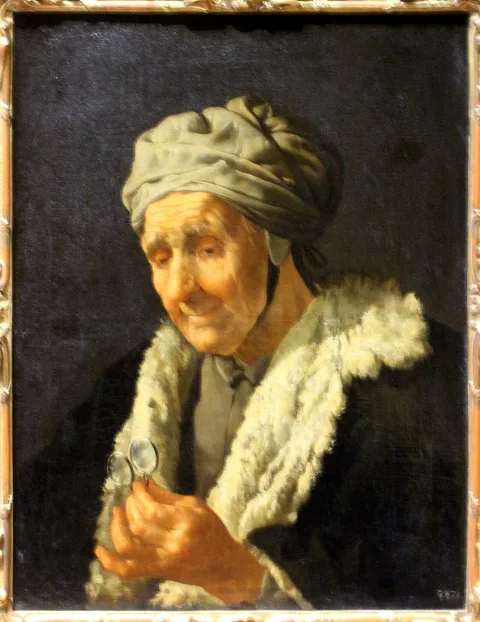 Jacques des Rousseaux, Old man with eyeglasses