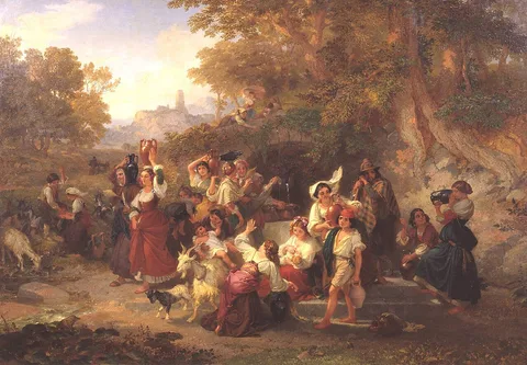 Penry Williams, Neapolitan Peasants at a Fountain