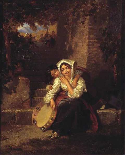 Penry Williams, Italian Girl with Tambourine