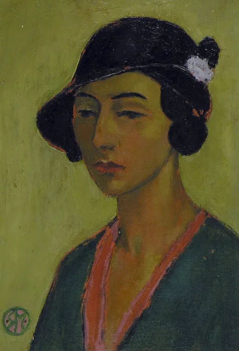 Raymond McIntyre, Portrait of a lady in a black hat