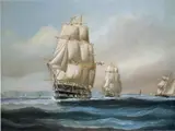 John O'Brien, Flagship Wellesley and Squadron Leaving Halifax Harbour